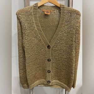Tory Burch metallic cardigan, size S